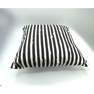 Black and White Cabana Stripes 17” Throw Pillow NWOT